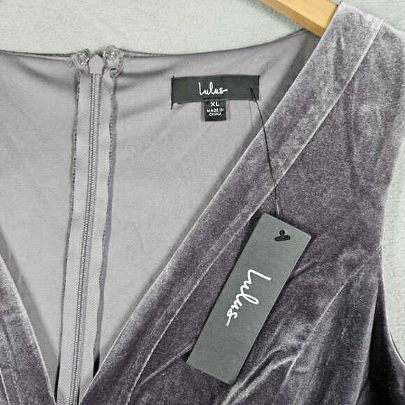 Lulus Velvet Maxi Dress Womens XL Beautiful Night Dusty Purple Evening Gown - Picture 4 of 14